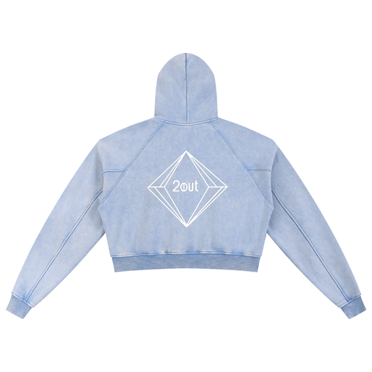 Mina L’Hamka Snow Washed Cropped Hoodie — Women’s Streetwear Hoodie | Soft Edge by 2OUT ODMPOD