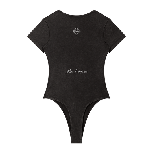 Mina L’Hamka Mineral Wash Bodysuit — Women’s Bodycon Streetwear Piece | Soft Power by 2OUT ODMPOD