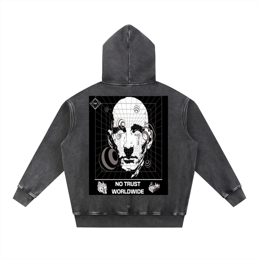 Money Disease Snow Wash Oversized Hoodie — Heavyweight Streetwear Hoodie | Washed Grit by 2OUT ODMPOD