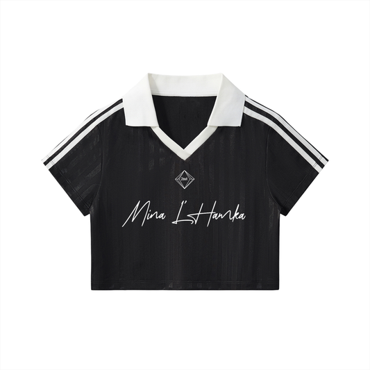 Mina L’Hamka Cropped Soccer Jersey — Women’s Bodycon Street Top | Sport Cut by 2OUT ODMPOD