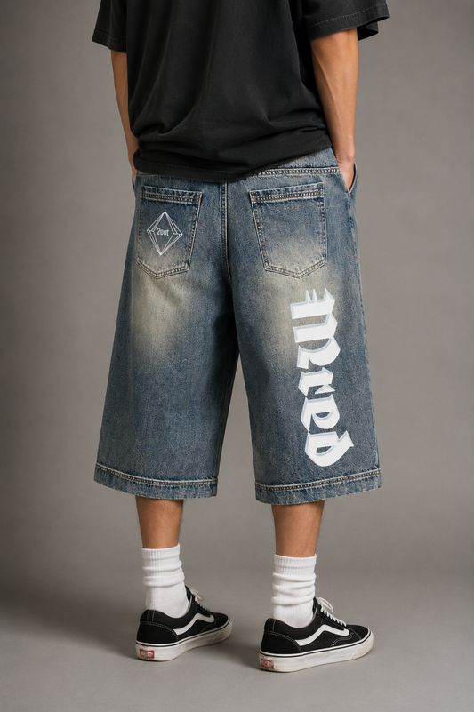 Vintage Wash Baggy Denim Shorts — Underground Street Denim by 2OUT