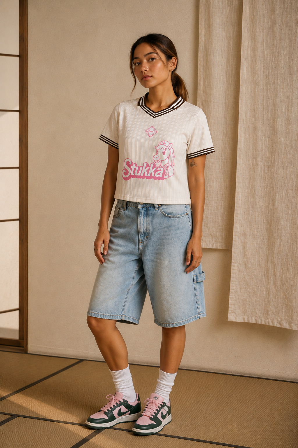 Contrast Stripes Polo T-Shirt — Oversized Techno Rave Top | Sport Signal by 2OUT ODMPOD