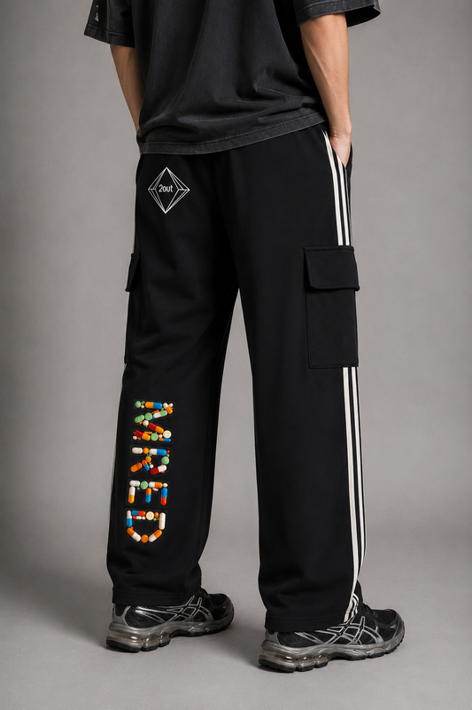 MRED Side Stripe Straight-Leg Pants — Baggy Rave Streetwear Pants by 2OUT ODMPOD