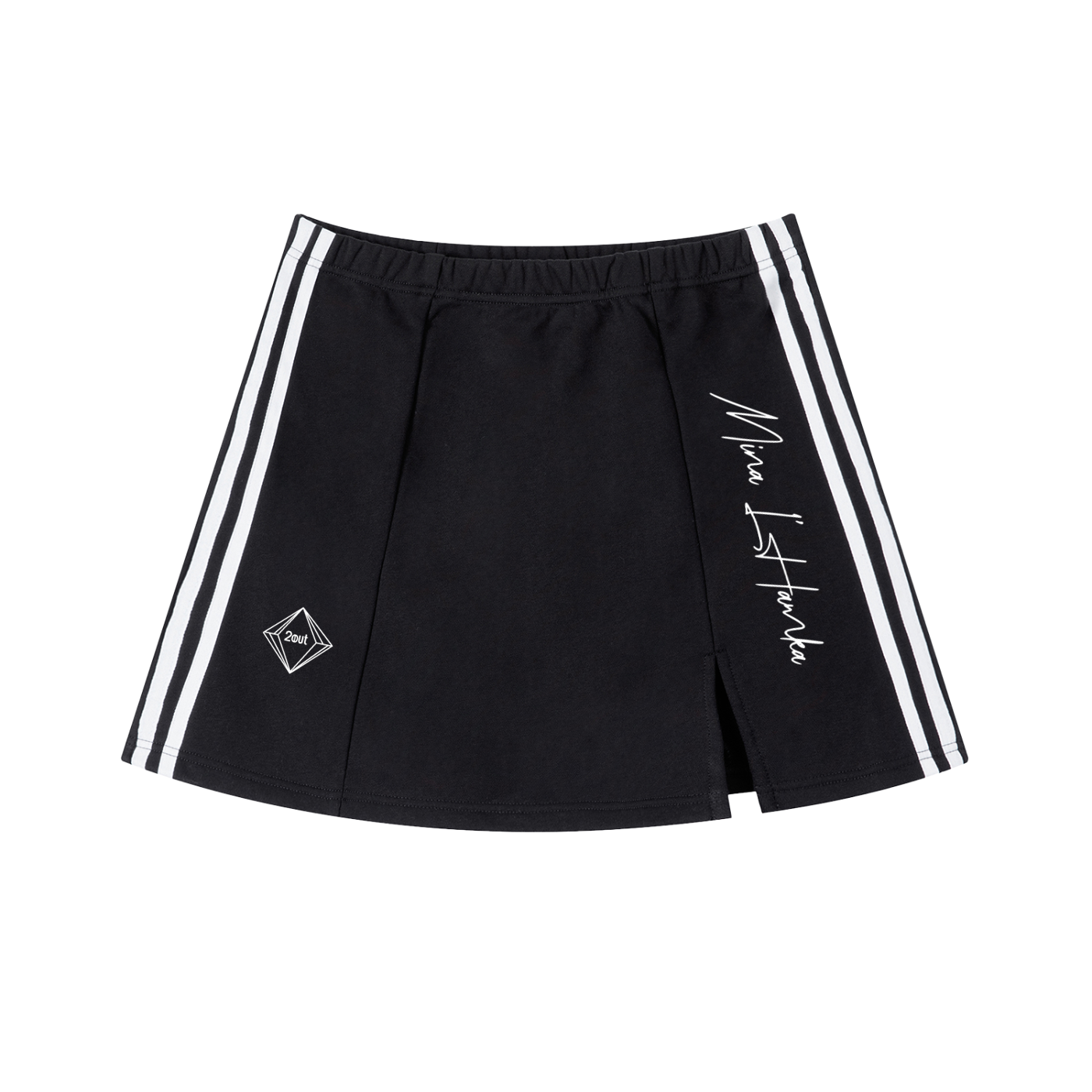 Mina L’Hamka Side Stripe Slit Skirt — Women’s Streetwear Skirt | Night Motion by 2OUT