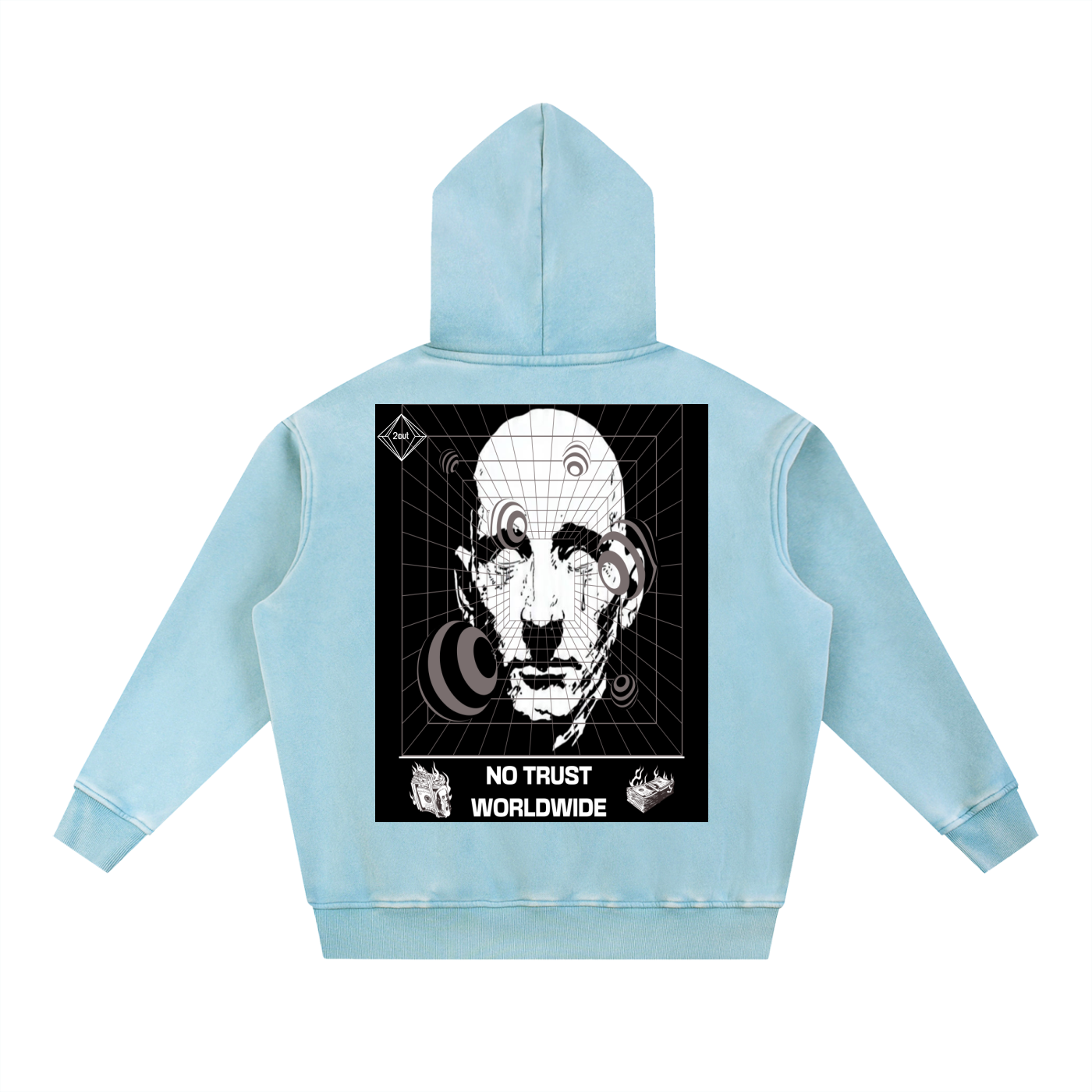 Money Disease Snow Wash Oversized Hoodie — Heavyweight Streetwear Hoodie | Washed Grit by 2OUT