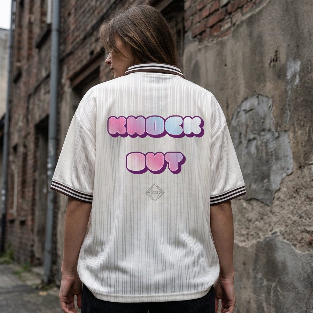 Contrast Stripes Polo T-Shirt — Oversized Techno Rave Top | Sport Signal by 2OUT