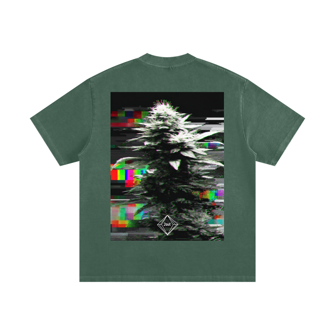 Slaoui Loves 2out Ganja. Heavyweight Vintage Washed Frayed T-Shirt.