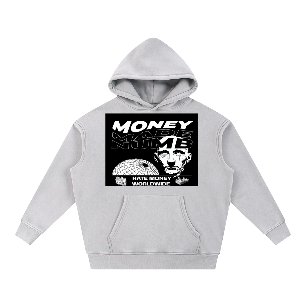 Money Disease Snow Wash Oversized Hoodie — Heavyweight Streetwear Hoodie | Washed Grit by 2OUT