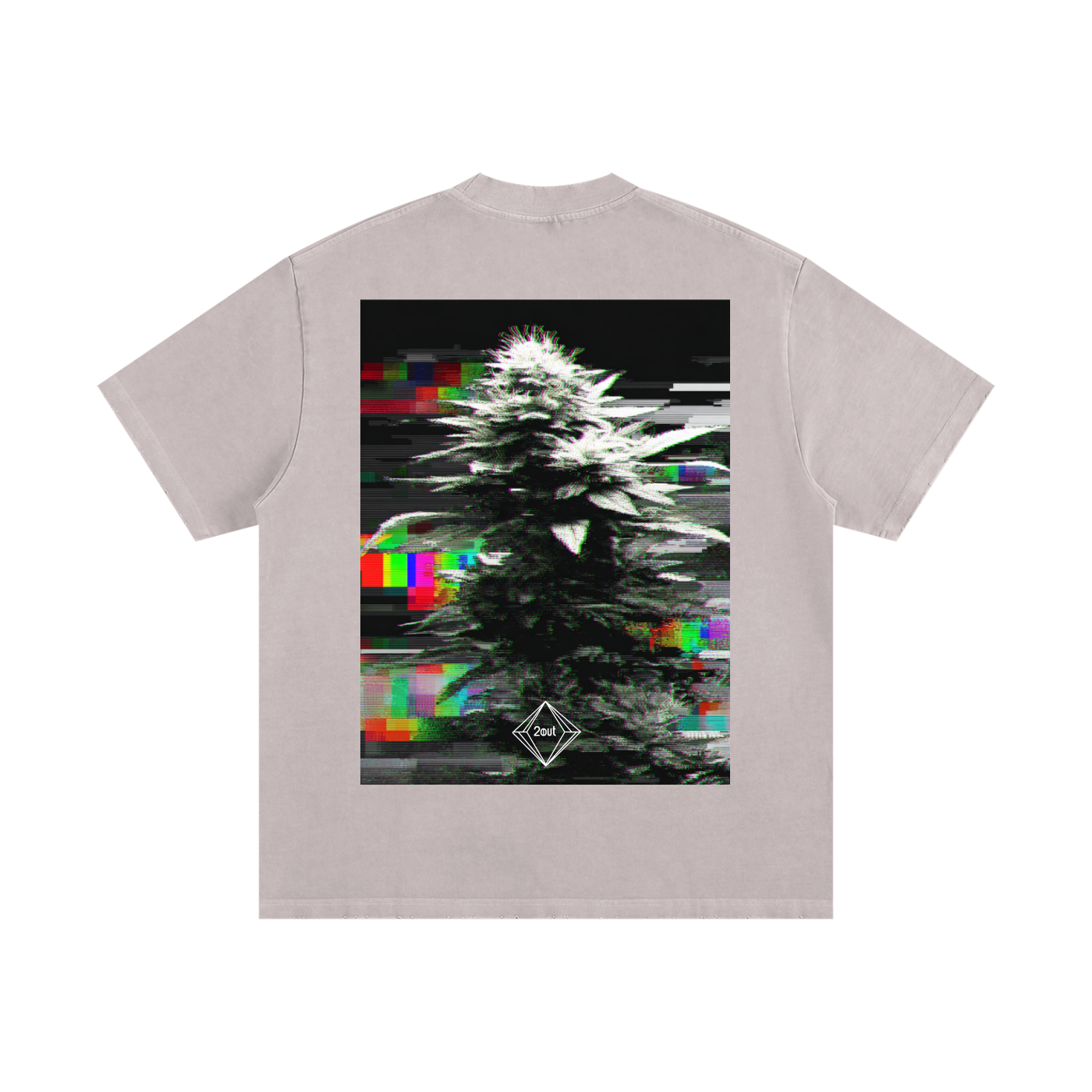 Slaoui Loves 2out Ganja. Heavyweight Vintage Washed Frayed T-Shirt.