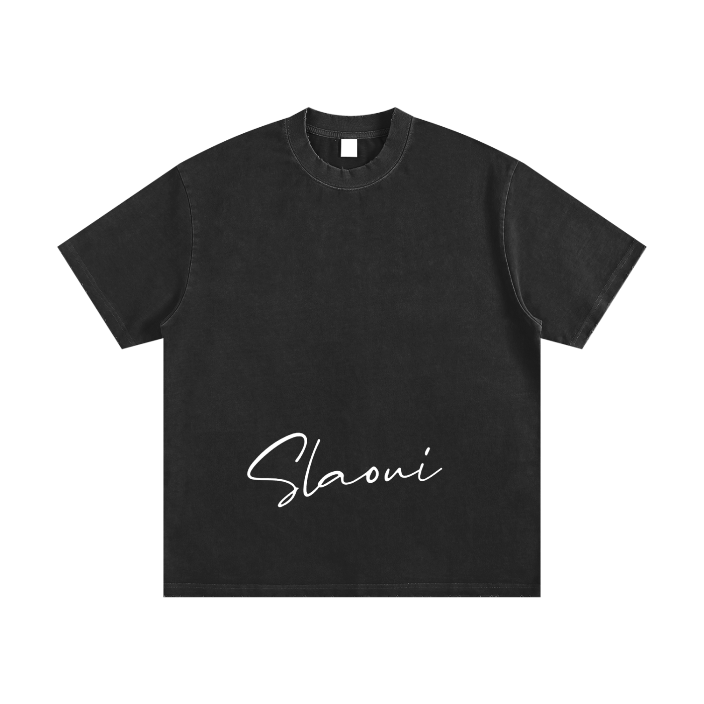 Slaoui Loves 2out Ganja. Heavyweight Vintage Washed Frayed T-Shirt.