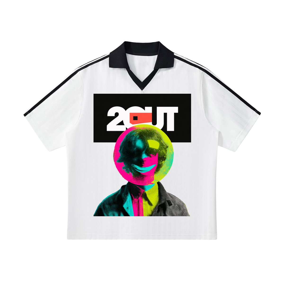 Contrast Collar Striped Football Jersey ODMPOD
