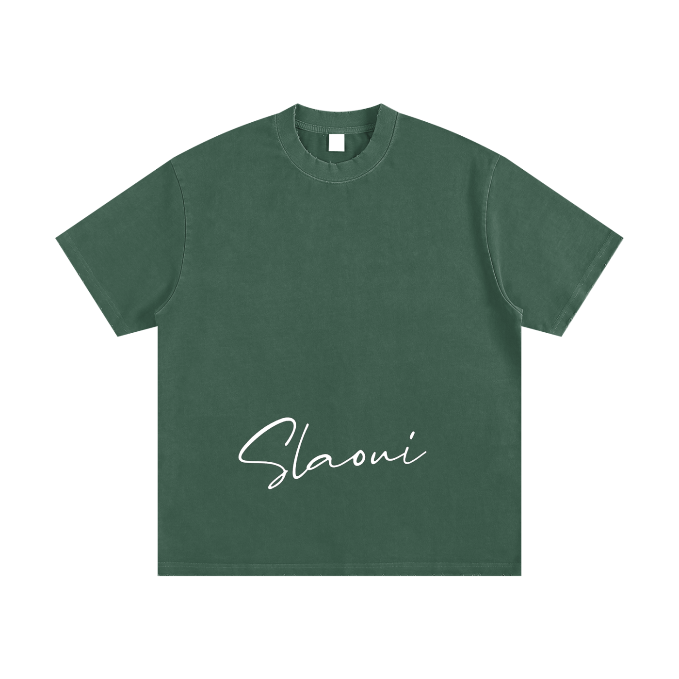 Slaoui Loves 2out Ganja. Heavyweight Vintage Washed Frayed T-Shirt.
