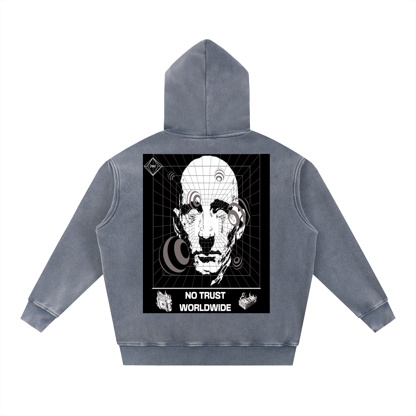 Money Disease Snow Wash Oversized Hoodie — Heavyweight Streetwear Hoodie | Washed Grit by 2OUT
