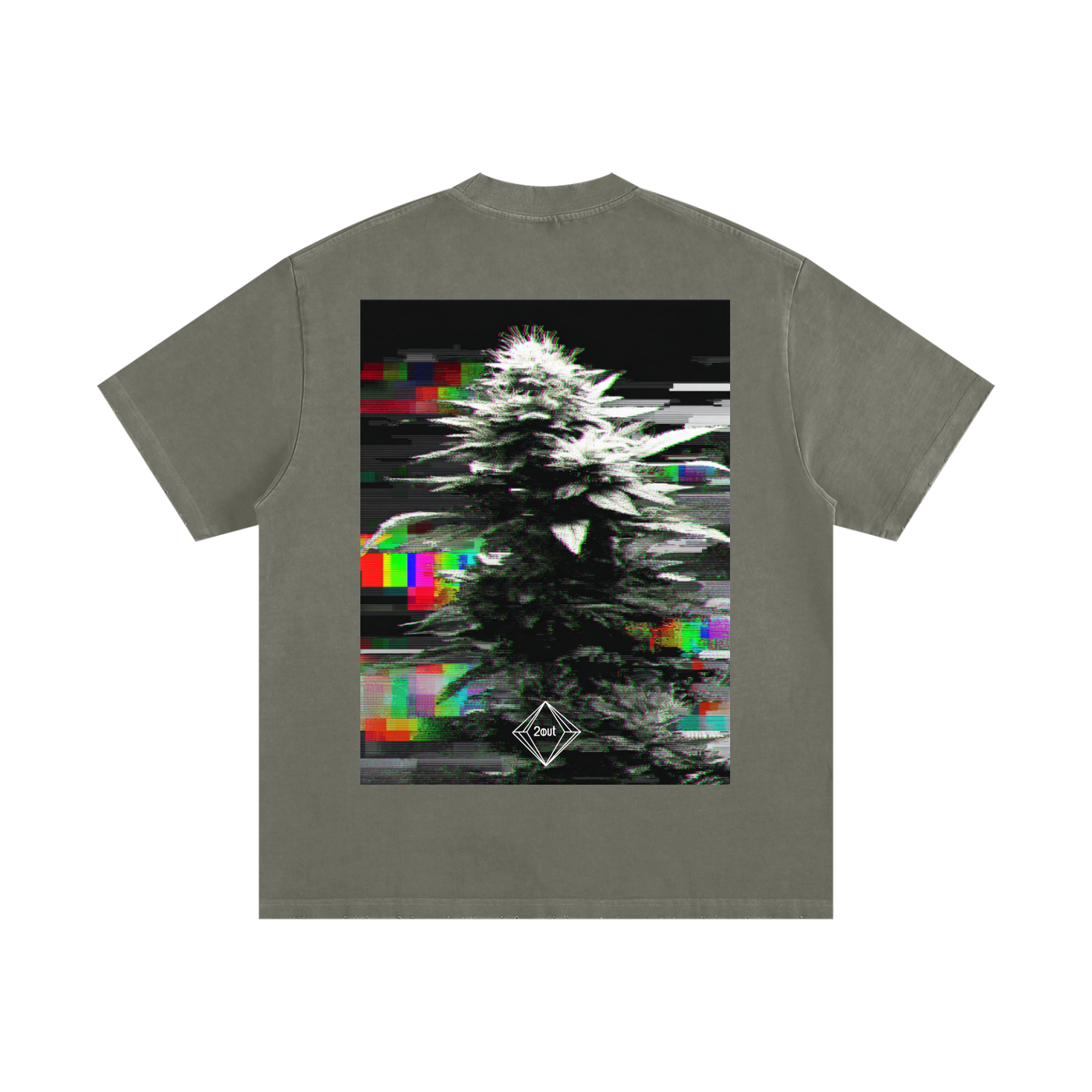 Slaoui Loves 2out Ganja. Heavyweight Vintage Washed Frayed T-Shirt.