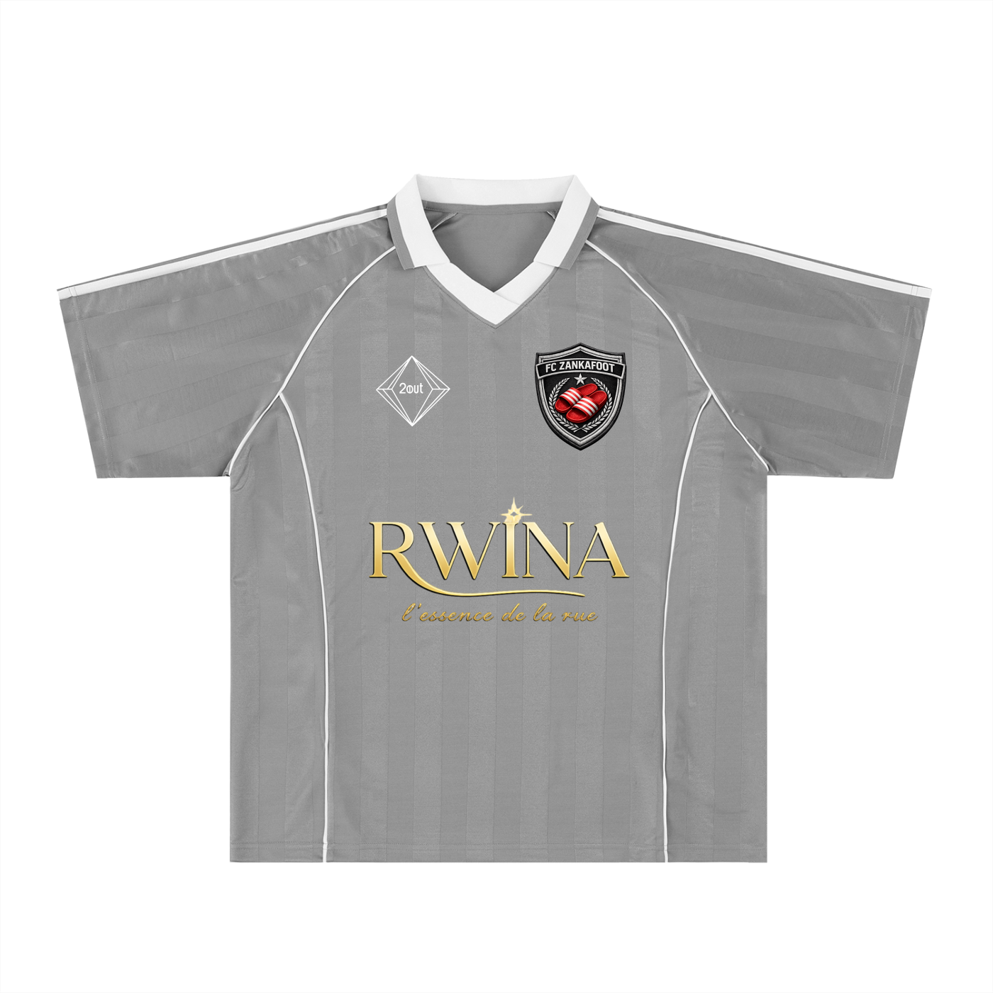 Rwina Zanka Stripe Soccer Jersey — Oversized Street Football Shirt | Dark Motion by 2OUT