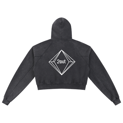 Mina L’Hamka Snow Washed Cropped Hoodie — Women’s Streetwear Hoodie | Soft Edge by 2OUT ODMPOD
