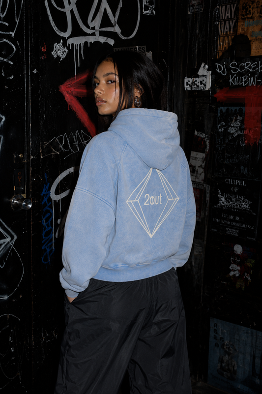 Mina L’Hamka Snow Washed Cropped Hoodie — Women’s Streetwear Hoodie | Soft Edge by 2OUT