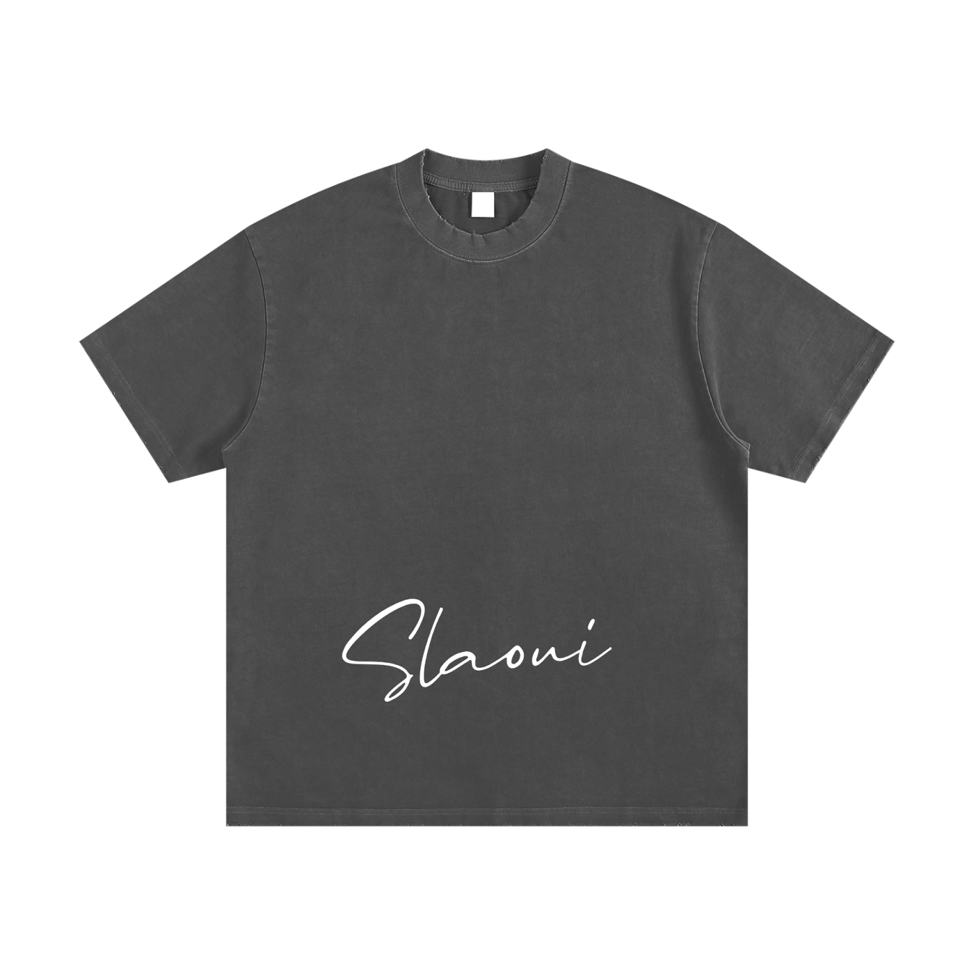 Slaoui Loves 2out Ganja. Heavyweight Vintage Washed Frayed T-Shirt.