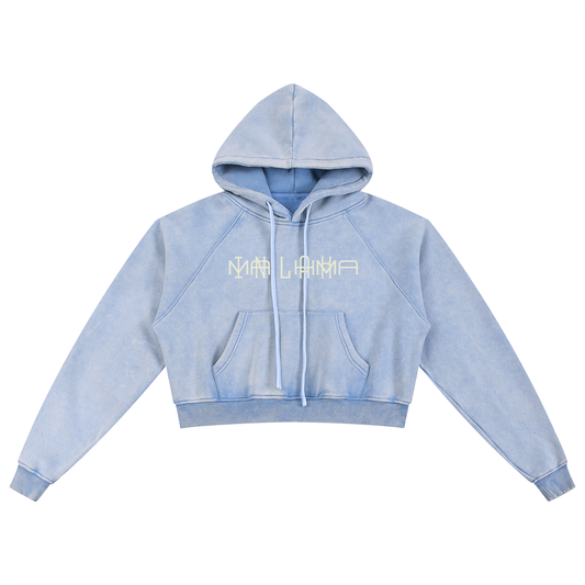 Mina L’Hamka Snow Washed Cropped Hoodie — Women’s Streetwear Hoodie | Soft Edge by 2OUT ODMPOD