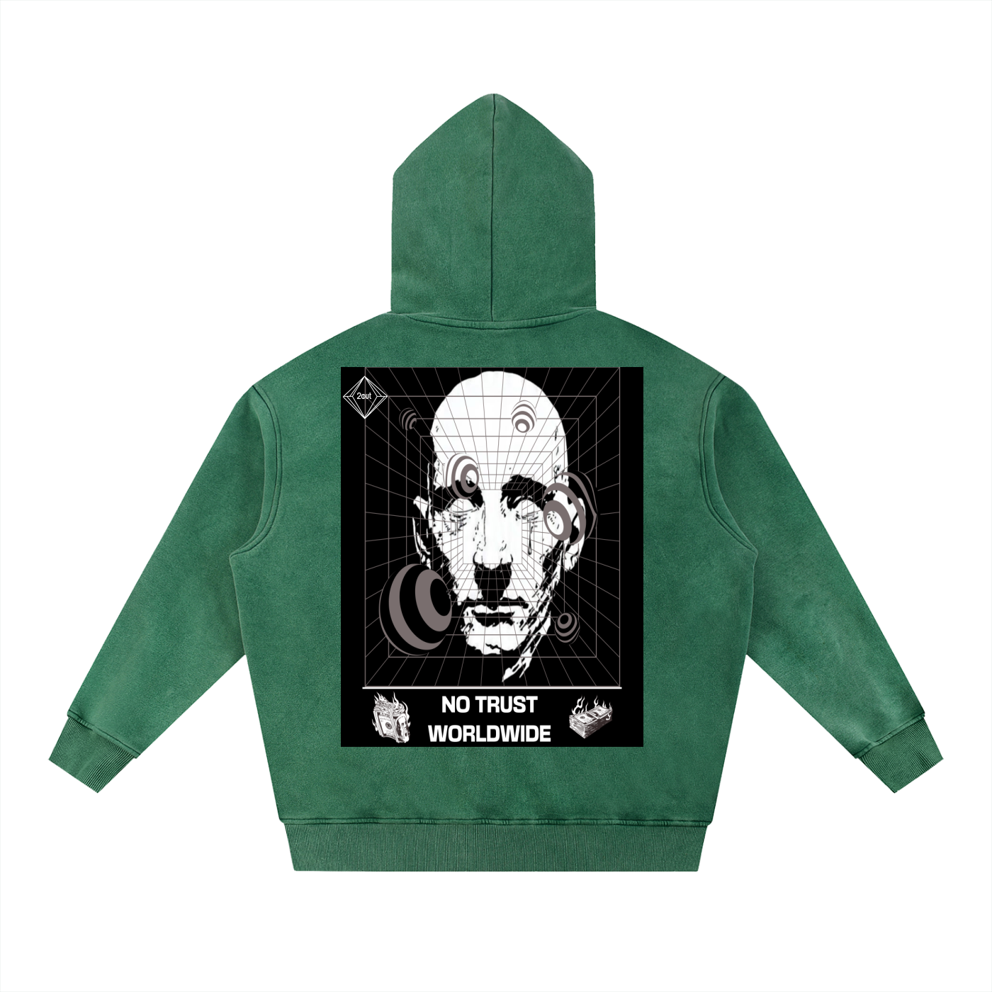 Money Disease Snow Wash Oversized Hoodie — Heavyweight Streetwear Hoodie | Washed Grit by 2OUT