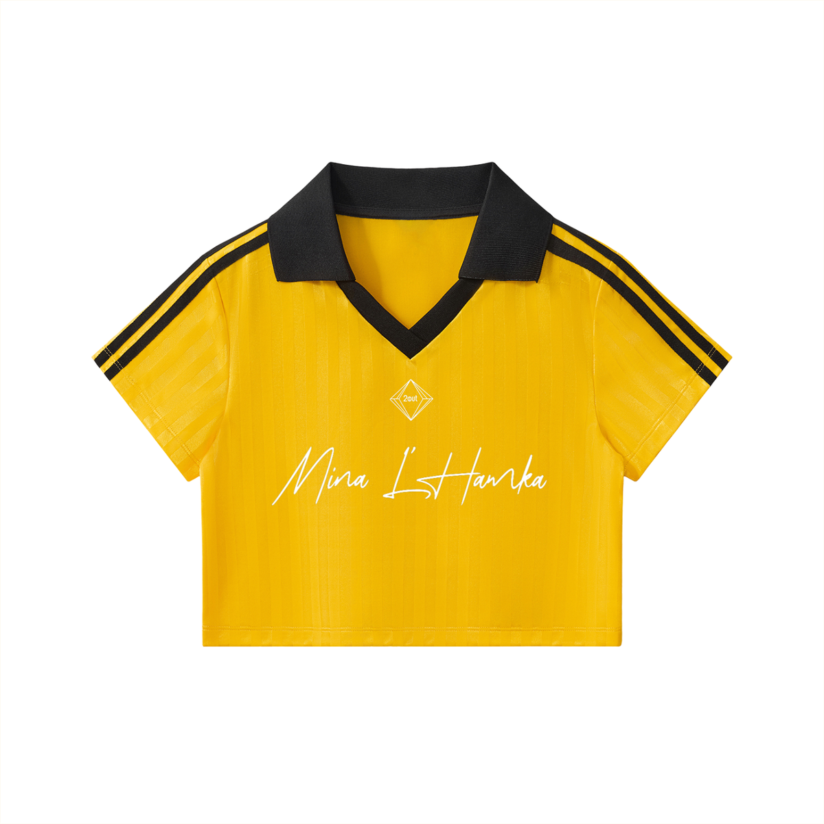 Mina L’Hamka Cropped Soccer Jersey — Women’s Bodycon Street Top | Sport Cut by 2OUT ODMPOD