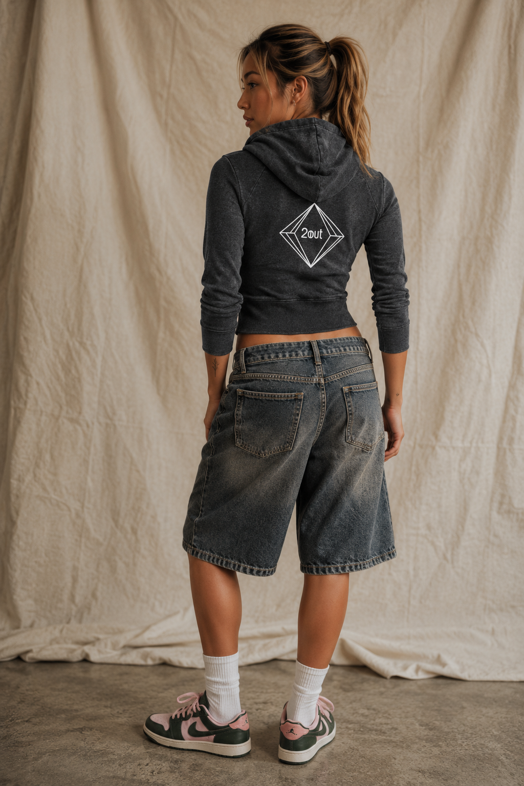 Vintage Washed Raw Edge Hoodie
