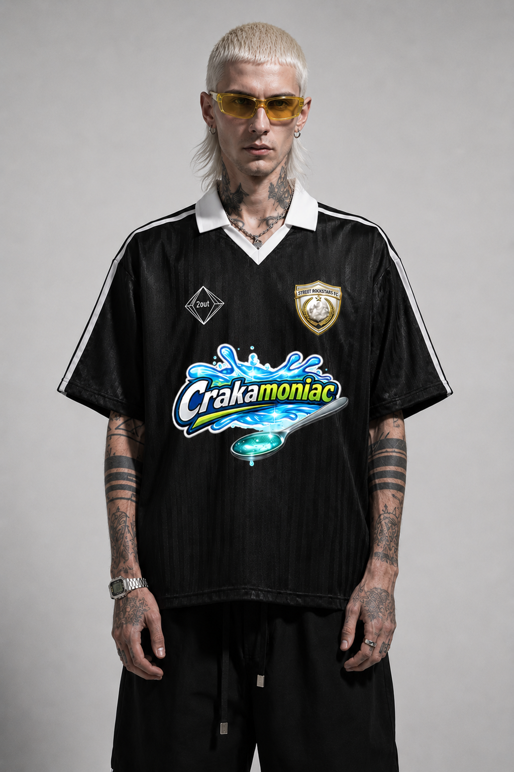 Street Dirty Rocks Soccer Jersey — Unisex Striped Football Shirt | Raw Sport Energy by 2OUT ODMPOD