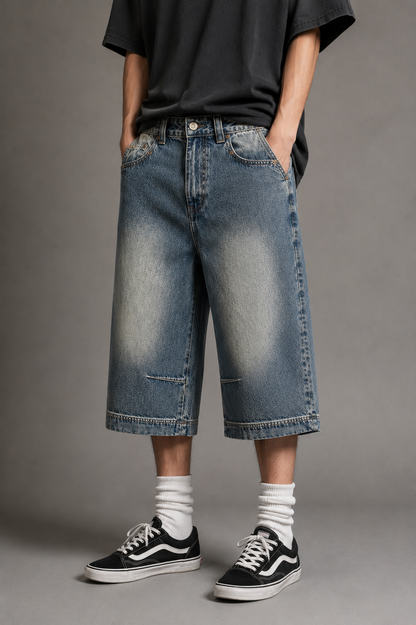 Vintage Wash Baggy Denim Shorts — Underground Street Denim by 2OUT ODMPOD